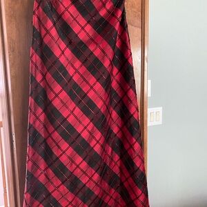 Chetta B Red and Black Maxi A-Line Skirt